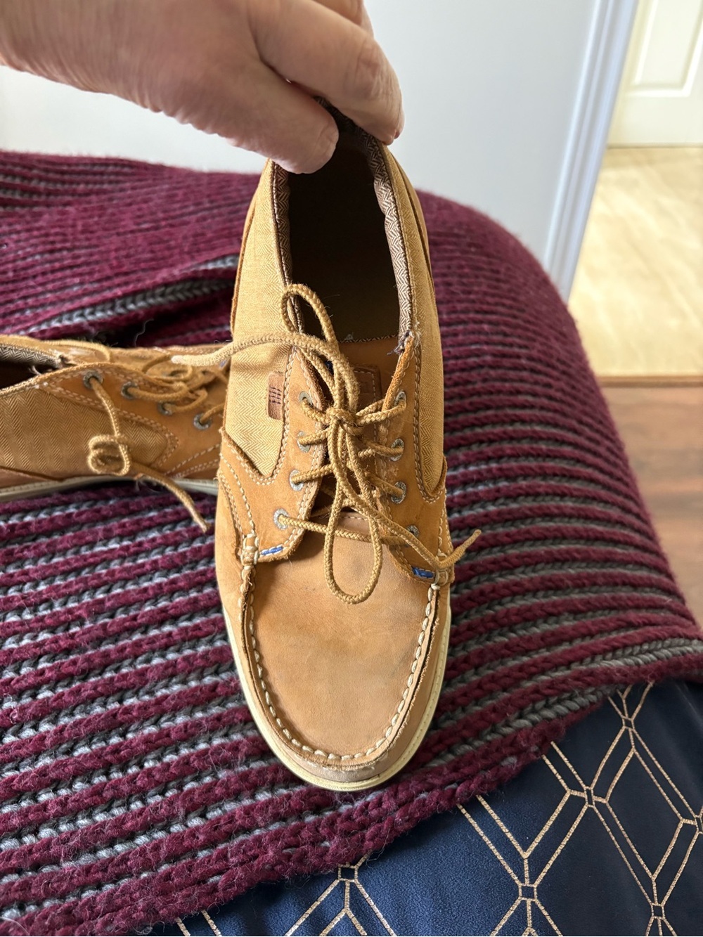 Timberland Men’s Tan Leather & Canvas Chukka Sneakers - Picture 6 of 15